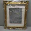 ASOWIN 11 x 14 Antique Picture Frame with Corner Flower Decor for 11 x 14 or 8 x 10 Photos with White Mat,Wall Gallery Decor,Vintage Gold