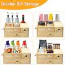 Coffee Station Organizer - Farmhouse Wood Kcup Holder for Counter, Countertop Snack Organizer with Hanging Handles, Suitable for Snacks, Coffee Capsules, Syrups and Various AccessoriesWood