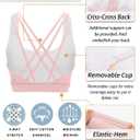 RUNNING GIRL Sports Bras for Women, Medium-High Impact Running Strappy Sports Bra with Removable Pads (M)