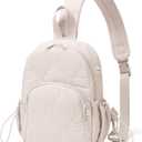 JUNGYOON Featherweight Sling Backpack for Women – Stylish Crossbody Bag & Adjustable Shoulder Bag for Commute, Travel & Daily Adventures | Ultra-Light Design, Multi-Functional Pockets(Beige-Small)