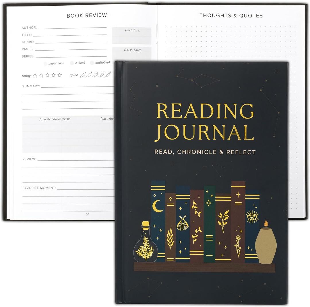ZICOTO Beautiful Reading Journal for Book Lovers - Sturdy Hard Cover Journal Makes a Great Gift for Readers - The Perfect Tracker with Reading Log & Review Pages For Keeping Notes on Your Favorite Books
