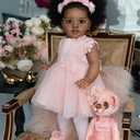 RXDOLL Reborn Toddler Baby Dolls Black Girl 26 Inch Big Size African American Realistic Baby Dolls That Look Real Babies Biracial Silicone Toddler Doll with Pretty Dress
