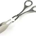 BORDSTRACT Serving Tongs, 2Pcs Stainless Steel Bread Clip, Thickening Scissors Shape Buffet Tongs, Mini Tongs for Salad, Steak, BBQ Baking, Fried, Party Catering
