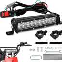 Universal Dirt Bike Light Bar Kit for 110cc 125cc Pit Bike CRF110 KLX110 TTR110 YZ125, 60W 2500LM Motorcycle LED Headlight Lightbar for 7/8" Handlebar Mini Bike ATV Dirt Rocket Go Kart Parts