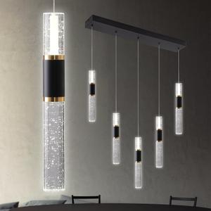 5-Lights Led Chandelier, Black and Gold Crystal Modern Led Chandelier for Dining Room, Luxury Dimmable Enterway Led Pendant Lights Fixture with Remote Control Flush Mount, 5c-Light