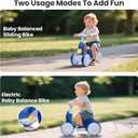 Electric Baby Balance Bike with Bubble Machine for 1 Year Old Boys Girls 4 in 1 Toddler Balance Bike 12-48 Month Kids Bubble Bike Ride Toys First Birthday Gift with Powered Motor,Music,LED Lights, Child-sized