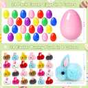 IJIGU 24 Pack PreFilled Easter Eggs with Bunny Toys Inside, Multicolor Plush Toys for Kids, Easter Egg Hunt, Basket Stuffers, Party Favors