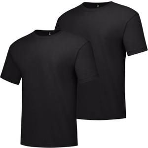 Hanes Size Men's Beefy Short Sleeve Tee Value Pack (2-Pack), Black, 4X-Large/ Tall