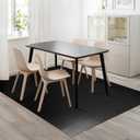 Vinyl Floor Mat for Home, Black Waterproof Area Mat for Under Dining Room Table, Sturdy Plastic Rug Protector for Kitchen, Living Room, Yard, Garage, Large Baby Play Mat (4'6')