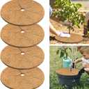 Legigo 4pcs Coconut Fiber Mulch Ring Tree Plant Protector Mat, 24 Inch Natural Coco Coir Tree Protection Ring Plant Pot Soil Cover, Tree Rings Disc Plant Cover for Indoor Outdoor Plants,Landscaping