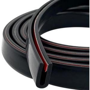 2 x Rubber Edge Trim,1/16" Self-Adhesive Rubber Edge Trim,Flexible U Channel Edge Protector for Car Doors, Panels, Glass, and Sharp Edge(10Ft,Black)