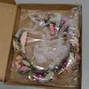 Nuanchu Dried Flower Wedding Headband Flower Crown Real Floral Bridal Bridesmaid Headpiece with Ribbon Maternity Photo Props(Pink,Stylish)