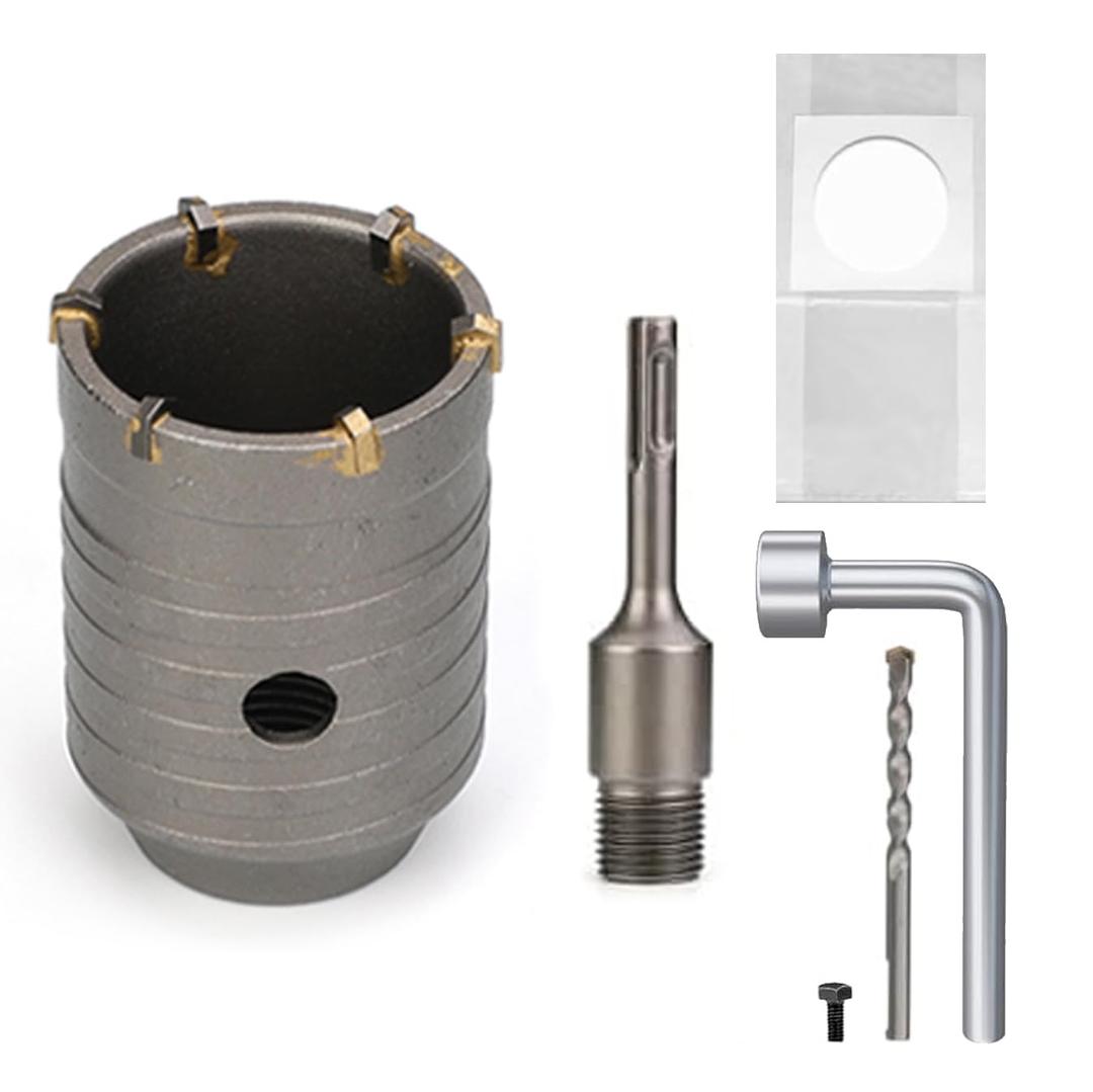 Concrete Hole Saw Kit with SDS Plus 2", 50mm Concrete Hole Saw Set with 110mm SDS Plus Shank Connecting Rod for Concrete Cement Brick Stone Wall