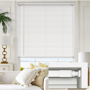 LazBlinds No Tools No Drill 1" Vinyl Mini Blinds, Cordless Blinds for Windows, Light Filtering Horizontal Window Blinds & Shades, 29" W x 48" H, White LazBlinds No Tools No Drill 1" Vinyl Mini Blinds, Cordless Blinds for Windows, Light Filtering Horizontal Window Blinds & Shades, 29" W x 48" H, White