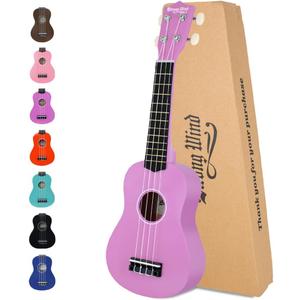 Strong Wind Soprano Ukulele 21 Inch Basswood Ukeleles for Beginners Four Strings Hawaiian Guitar Christmas Ukulele for Adults Teenagers, Purple Strong Wind Soprano Ukulele 21 Inch Basswood Ukeleles for Beginners Four Strings Hawaiian Guitar Christmas Ukulele for Adults Teenagers, Purple