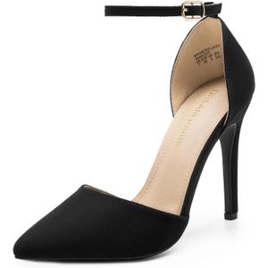 DREAM PAIRS Women's Oppointed-Lacey Pointed Toe Ankle Strap High Heel Stiletto Pumps Wedding Dress Shoes (8.5)