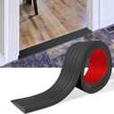 Threshold Ramps for Doorways Self-Adhesive Rubber Ramps for Door Threshold Rubber Door Threshold Ramp for Wheelchair Stroller Scooter Reducer Ramp (Black, 2 Wide x 6.6' Long)