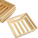 4 Pack 10 Inch Square Wooden Pallet Crates Unfinished Wood Trays Storage for DIY Crafts (Outer 10 x 10 x 2.6 in, Interior 8 x 8 x 2.4 in)