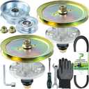 2 Pack Pre-Greased GY21098 Spindle Assembly with GX20367 Spindle Pulley GY20629 and GY22172 Idler Pulley GX20072 Belt 1/2x103 for John Deere D100 D105 D110 D120 D125 D130 LA105 Lawn Tractors