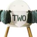 Greenery 2nd Birthday High Chair Banner - Nature Highchair Banner, Two Wild Party Banner, Tassel Bunting