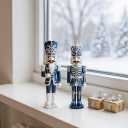 Blue and White Nutcracker Ornaments Set | Festive Blue Christmas Decorations for Tree & Home - This Wooden Hanging Decor Set Brings Holiday Cheer to Your Xmas Crafts and Festivities