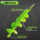 3"x24" Green Extra Long Auger Drill Bit One-Piece Solid Steel Construction for Deep Tree Planting & Tall Fence Posts Heavy Duty Garden Earth Drill