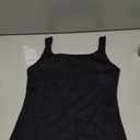 AURUZA Tank Tops for Women, Square Neck Tank Top Double Lined Basic Tops Sleeveless Workout Summer Shirts (X-Small, Black)