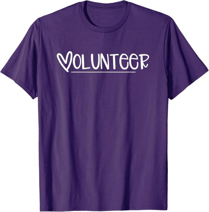 Cute Volunteer Shirt - Love Volunteering T-Shirt, Size Small