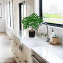 DILATATA Fake Plants Artificial Monstera Plant 18" Faux Potted Monstera Plant Indoor Tropical Palm Fronds with Black Pot for Indoor Home Decor Office Living Room Porch Decor (Green)