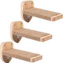 COOLEX 3pcs Cat Wall Steps, Climbing Mounted Furniture, Shelves With Hemp Rope Covered, Solid Wood Ladder for Playing and Climbing (LargeWood)