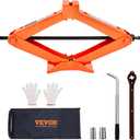 VEVOR Scissor Jack, 2.5 Ton/5512 lbs Scissor Car Jack with 3.7"-17.1" Lifting Range, Heavy Duty Tire Changing Kit, Includes Ratchet Wrench, Lug Wrench & Socket, Fits Most Cars Trucks Sedans SUV MPV