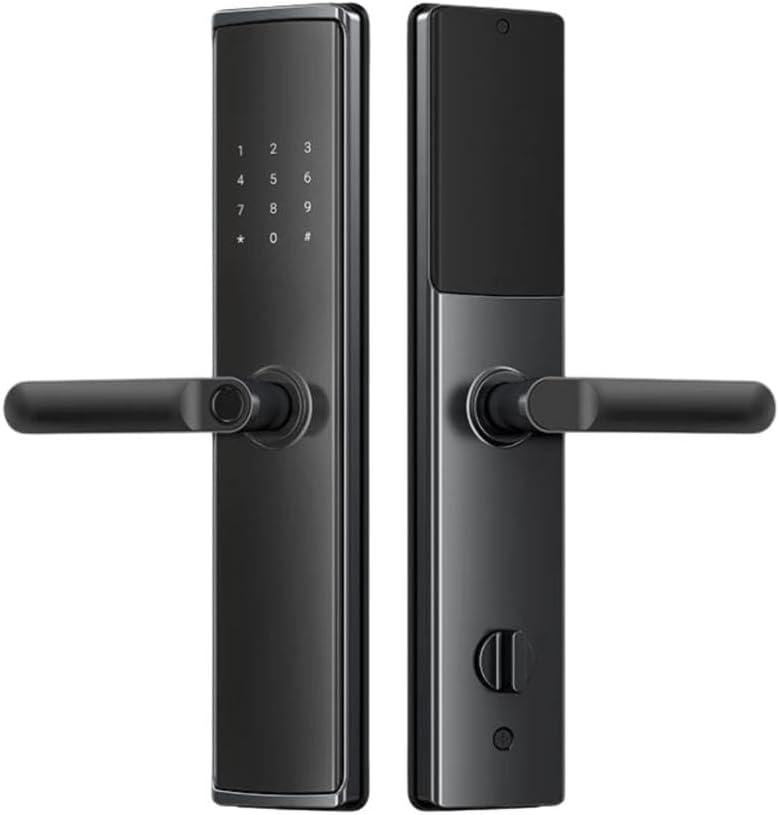 Smart Door Lock with Fingerprint, Password, Tuya WiFi App, Aluminum Alloy Handle, 5-in-1 Digital Lock for Home, Office, Airbnb, Rental Easy Installation & Remote Control