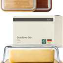 KIVY Glass Butter Dish with Airtight Lid – Keeps Butter Soft – For Countertop or Fridge Door Shelf – Covered Butter Tray for Refrigerator or Counter – Butter Holder with Lid