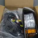 EZGO TXT LED Headlight & Tail Light Kit for 1996-2013 Gas and Electric Golf Carts, 12V Street Legal LED Light Kit for EZGO TXT, Golf Cart High Brightness Headlight Taillight Combo, Black