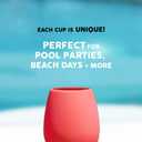 Sili Wraps Unbreakable Silicone Wine Glasses | Set of 4-12oz | BPA-Free | Stemless Outdoor Wine Cups | Coral