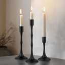 Black Candlestick Holders, 3Pcs Metal Candle Holders Vintage Candles Stand Set for Taper Candle Sticks Holder Decor for Wedding Table Centerpieces Mantelpiece Dining Table Decor