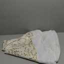 SYITCUN Christmas Tree Skirt, 48inch White and Gold Tree Skirt, Faux Fur Xmas Tree Skirt for 4 5 6 7 8 9 Ft Christmas Trees, Thicker Plush Christmas Tree Decorations