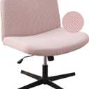 LavishCover Armless Chair Cover Office Desk Chair Cover, Waterproof and Elastic Criss Cross Chair Cover, Exquisite Vanity Chair Cover, Mid Back Wide Seat Accent Chair Covers(Pink,Corn, Just the Cover)
