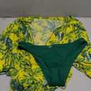 2 Piece Swimsuits for Women Sexy Leaf Print Bikini Set with Tummy Control Mesh Cover Up Tropical Swimsuits XL