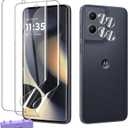 2 Pack Screen Protectors for Moto Edge 2024 TPU Soft Flexible[Not Glass]+2 Pack Motorola Edge 2024 Camera Lens Protector Protective Film HD Clear Easy Installation