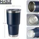 HASLE OUTFITTERS 30oz Stainless Steel Tumbler, Double Wall Vacuum Insulated Travel Mug Tumbler, Durable Insulated Coffee Mug, Gift Box Set (Navy, 8)
