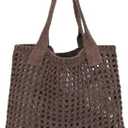 ENBEI Women's Beach Tote Bag, Crochet Knit Hollow Design, Stylish Tote for Beach,Travel and Everyday Use Aesthetic Handbag