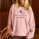 MAPICK Womens Oversized Christian Sweatshirts Fleece Crewneck Sweaters Embroidered GOD IS GOOD Casual Pullover Tops (M)