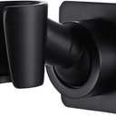 Shower Head Holder All Meta lHandheld Shower Wand Bracket Adhesive Shower Wall Mount Holder Brass Shower Spray Holder Black, Drill Free Glue Installation