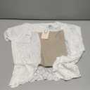 XUNZRLN Women's Open Front Bolero Shrug Lightweight Knit Hollow Out Cropped Cardigan