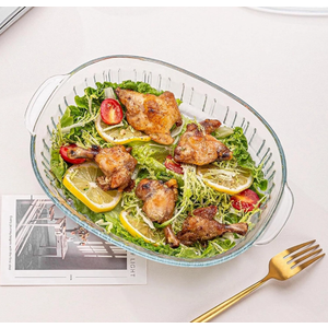 M MCIRCO 2 Piece Glass Casserole Baking Dish, 3 Qt