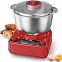 Electric Dough Maker with Ferment Function, 6.5QT Stand Dough Mixer, Dough Kneading Machine with 304 Stainless Steel Bowl, Removable Lid & Knob Control, Ideal for Bread, Pizza, Pasta - Empire Red