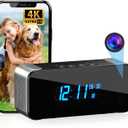 MEBAO Hidden Camera with Alarm Clock & Bluetooth,Ultra 4K HD Wireless Indoor Camera for Home Security,WiFi Mini Nanny Cam with Night Vision,Motion Detection,Remote Live Stream