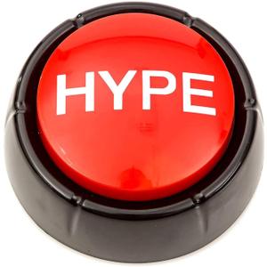 Hype Button | Hip Hop Air Horn Sound Effect Button (Batteries Included) Stocking Stuffer Back to School Classroom Teacher Office Desk Sales Marketing Gag Nut Funny Toy Live Streaming Gaming DJ Remix