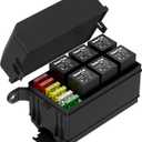 DaierTek 12V Relay Box 6 Slots Fuse Relay Block 6 Slots ATC/ATO Fuse and Relay Block with Relay Universal Fuse and Relay Box Kit for Truck Marine Boat